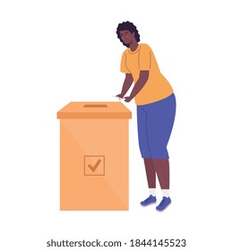 black woman with voting box design, President election government and campaign theme Vector illustration