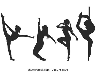 black women athletic sport silhouete