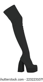 Black women boots. vector illustration