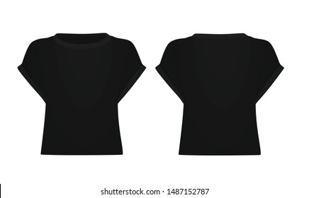 Black women crop top. vector illustration