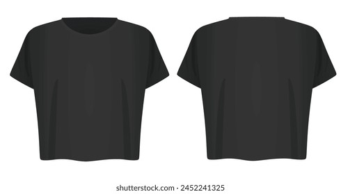 Black  women crop top. vector illustration