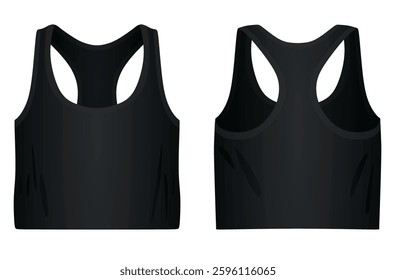 Black women crop top. vector illustration