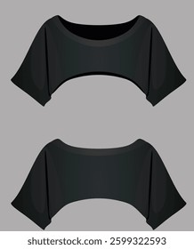 Black women crop top. vector illustration