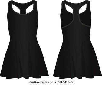 Black women dress. vector illustration
