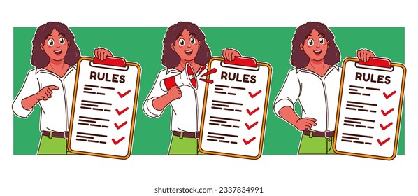 Black women explaining rules and guidelines