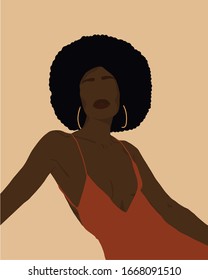 Black women fashion minimal vector illustration