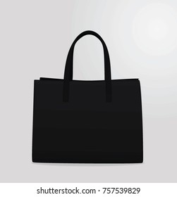 Black women handbag. vector illustration