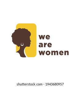 Black Women Logo Design Inspiration - Isolated vector Illustration on white background - Creative logo, icon, symbol, emblem, or sticker