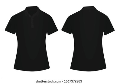 women's black polo t shirt