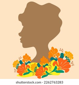 Black women silhouette together. African American women equality, freedom, justice. 
