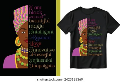 I am black women t shirt design, Black history t shirt design.
