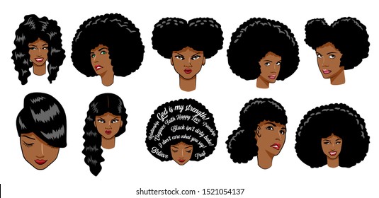 Black girl afro clipart