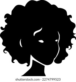 Black Women - Black and White Isolated Icon - Vector illustration