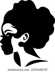 Black women - Black and White Isolated Icon - Vector illustration