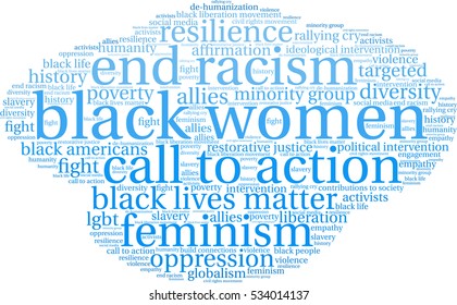 Black Women word cloud on a white background.  