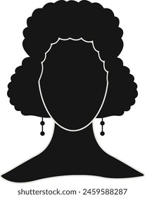 Black Women's History Month. Black Silhouette with Side Pose. Vector Illustration