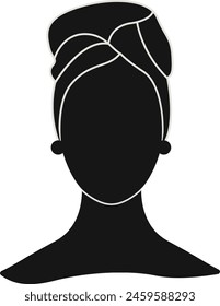 Black Women's History Month. Black Silhouette with Side Pose. Vector Illustration