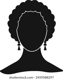 Black Women's History Month. Black Silhouette with Side Pose. Vector Illustration