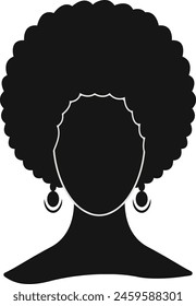 Black Women's History Month. Black Silhouette with Side Pose. Vector Illustration