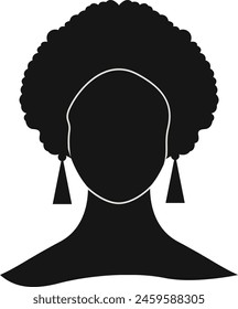 Black Women's History Month. Black Silhouette with Side Pose. Vector Illustration
