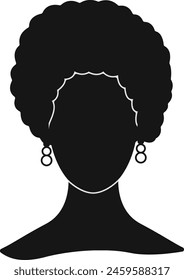 Black Women's History Month. Black Silhouette with Side Pose. Vector Illustration