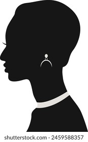 Black Women's History Month. Black Silhouette with Side Pose. Vector Illustration