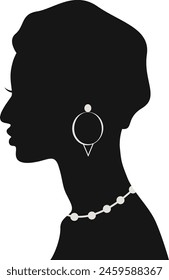 Black Women's History Month. Black Silhouette with Side Pose. Vector Illustration