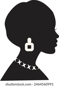 Black Women's History Month Vector Illustration. Isolated Black Silhouette in Flat Style.