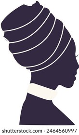 Black Women's History Month Vector Illustration. Isolated Black Silhouette in Flat Style.