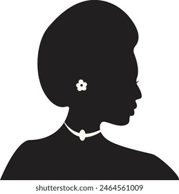 Black Women's History Month Vector Illustration. Isolated Black Silhouette in Flat Style.