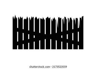 Black Wood Fence Barrier Design Vector Clipart