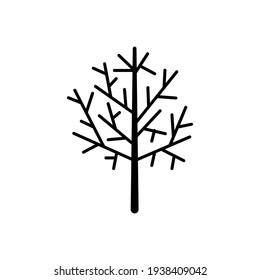 Black wood on a white background. Vector illustration.