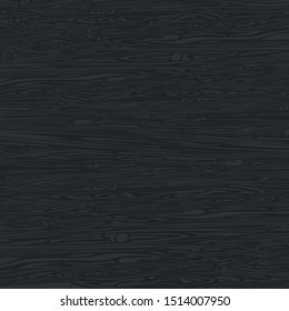 Black wood texture background. Empty natural pattern swatch template.  Vector illustration