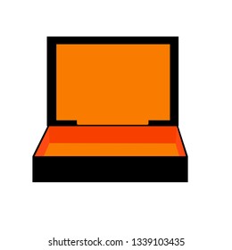 Black wooden box on white background
