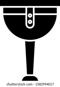 Black Wooden pirate leg icon isolated on white background.  Vector Illustration