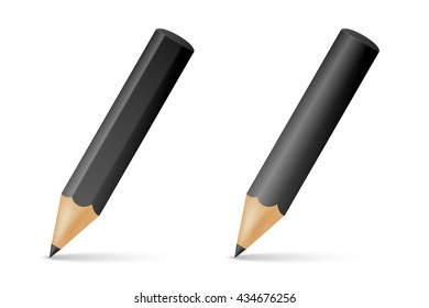 Black wooden sharp pencils