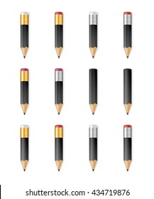 Black wooden sharp pencils