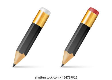 Black wooden sharp pencils