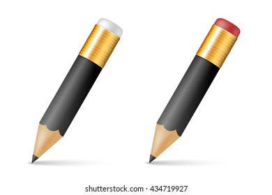 Black wooden sharp pencils