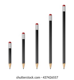 Black wooden sharp pencils