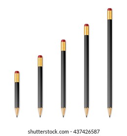 Black wooden sharp pencils