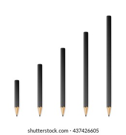Black wooden sharp pencils
