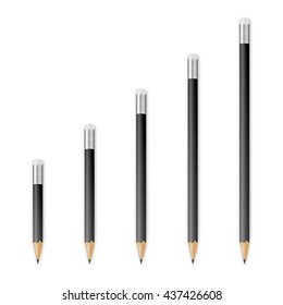 Black wooden sharp pencils