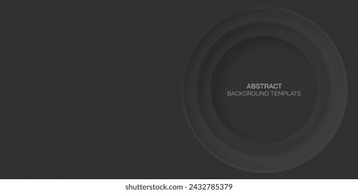 Black woodfree uncoated paper rough textured with 3 dimension circle frame paper cut style vector illustration have blank space. Blank black bond paper background with circle hole.