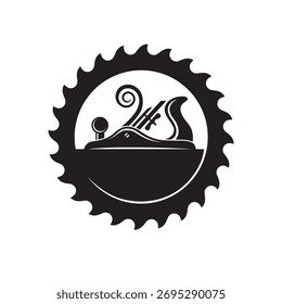 black woodworking carpentry emblem isolated on white background