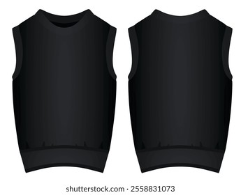 Black  woolen pullover. vector illustration