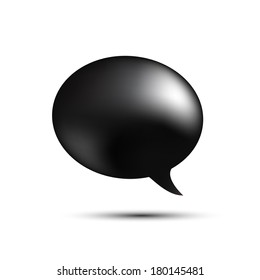 Black word speech on white background
