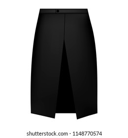 Black work apron mockup. Realistic illustration of black work apron vector mockup for web design isolated on white background