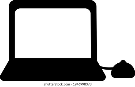 Black work laptop, illustration, vector on a white background