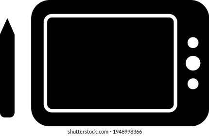 Black work tablet, illustration, vector on a white background